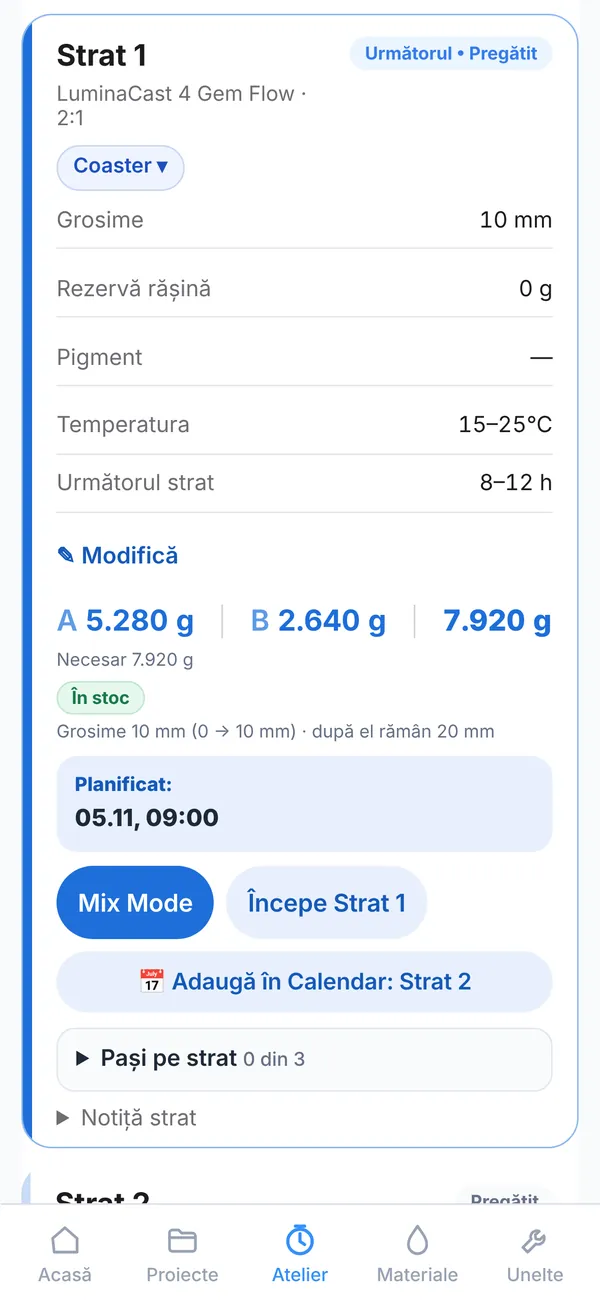 ResinPilot: Cronologie: Strat 1 planificat