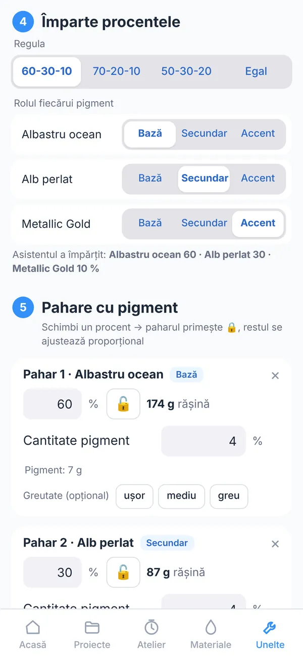 ResinPilot: Turnare decorativă: pahare și pigmenți