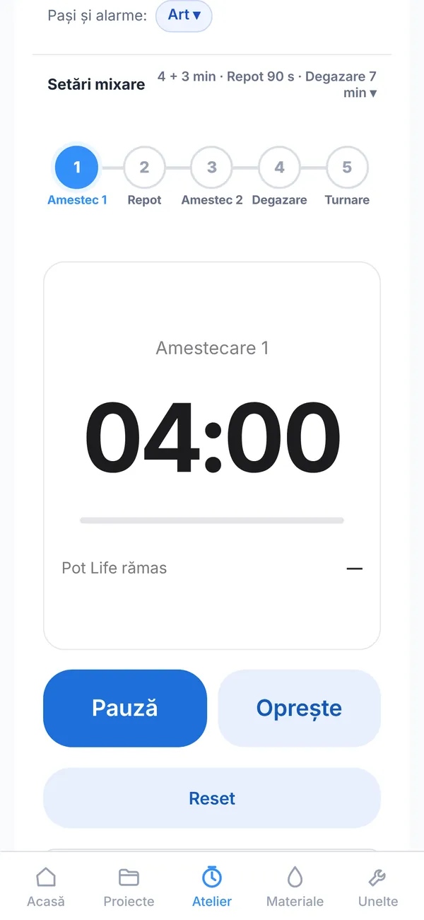 ResinPilot: Mix Mode: amestecul pas cu pas